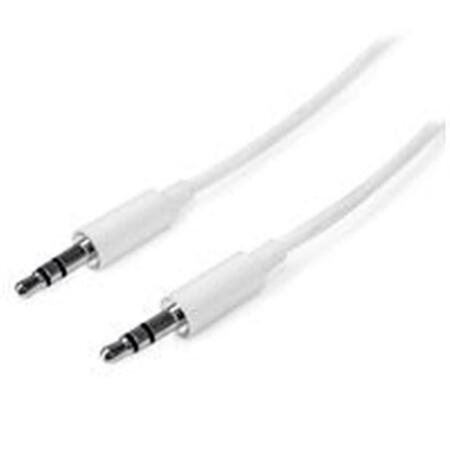 DYNAMICFUNCTION 1m Slim 3.5mm Stereo Audio Cable Male to Male Cable, White DY167678